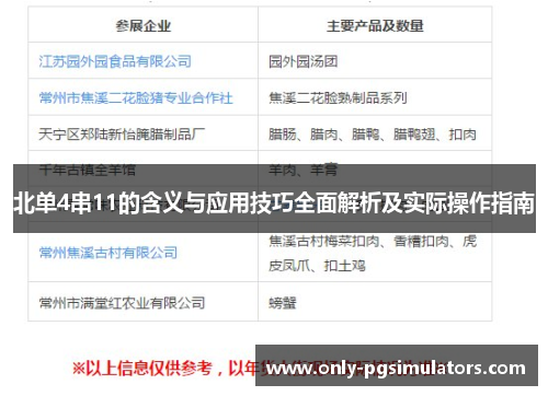 北单4串11的含义与应用技巧全面解析及实际操作指南